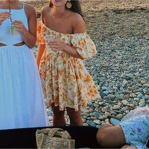 Abercrombie & Fitch yellow floral mini dress